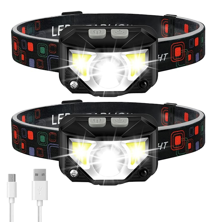 Farol recarregável de LED ultraleve com sensor de movimento à prova d'água