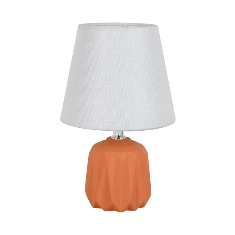 Candeeiro de mesa laranja com base cerâmica de design moderno por atacado