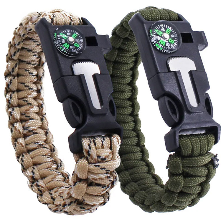 Amostra de atacado de pulseira de paracord tática de sobrevivência de 550 LBS